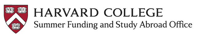 Harvard College shield accompanied by "Harvard College Summer Funding and Study Abroad Office"